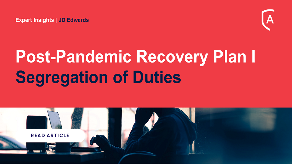 Post-Pandemic Recovery Plan I: Segregation of Duties