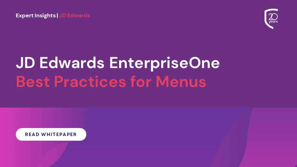 JD Edwards EnterpriseOne Best Practices for Menus