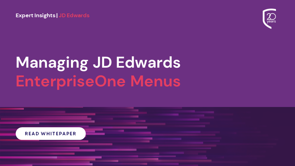 Managing JD Edwards EnterpriseOne Menus